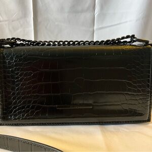 Aldo Black Croc-Embossed Women's Bag